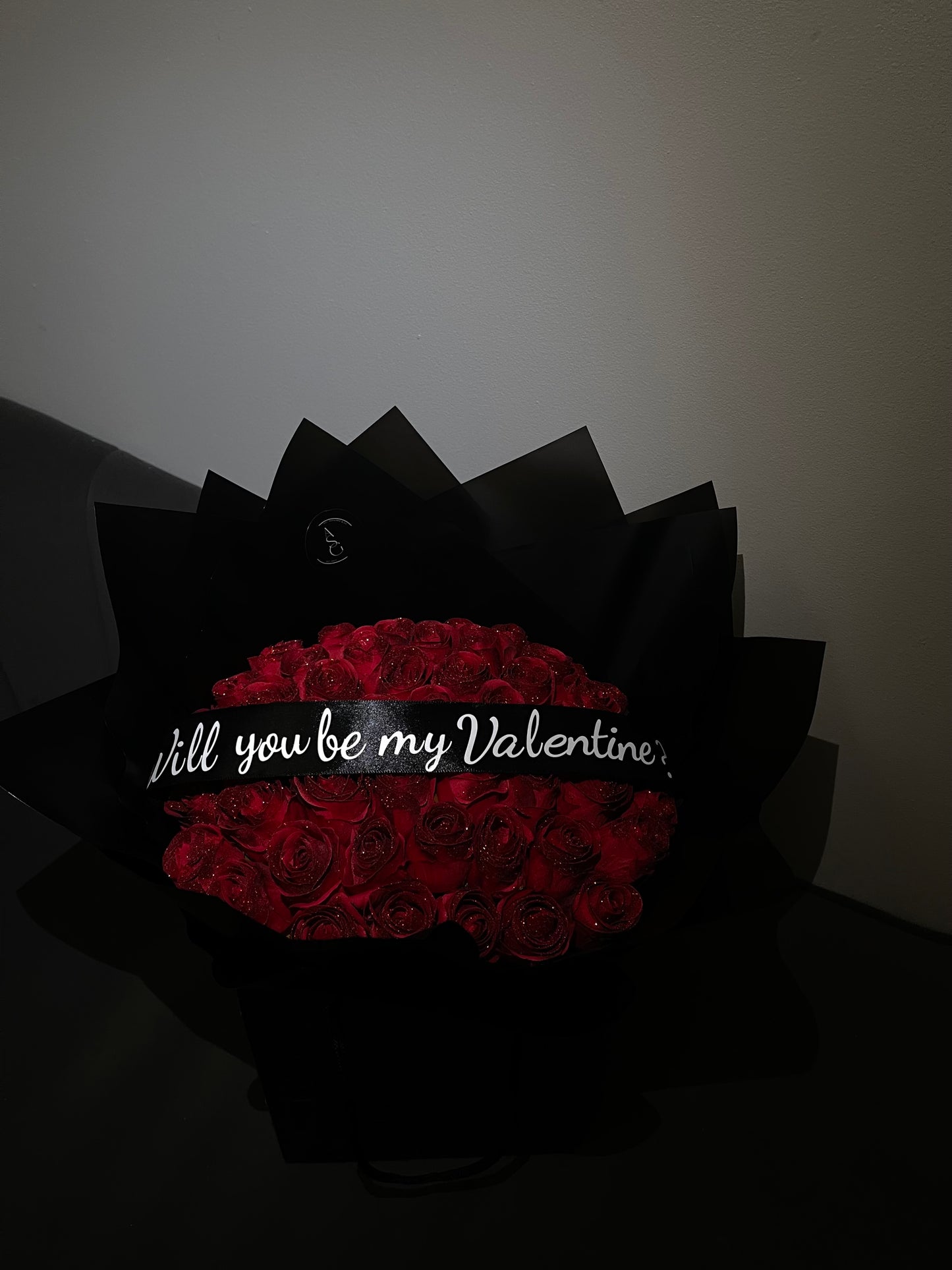 Valentine proposal bouquet (50 artificial roses)